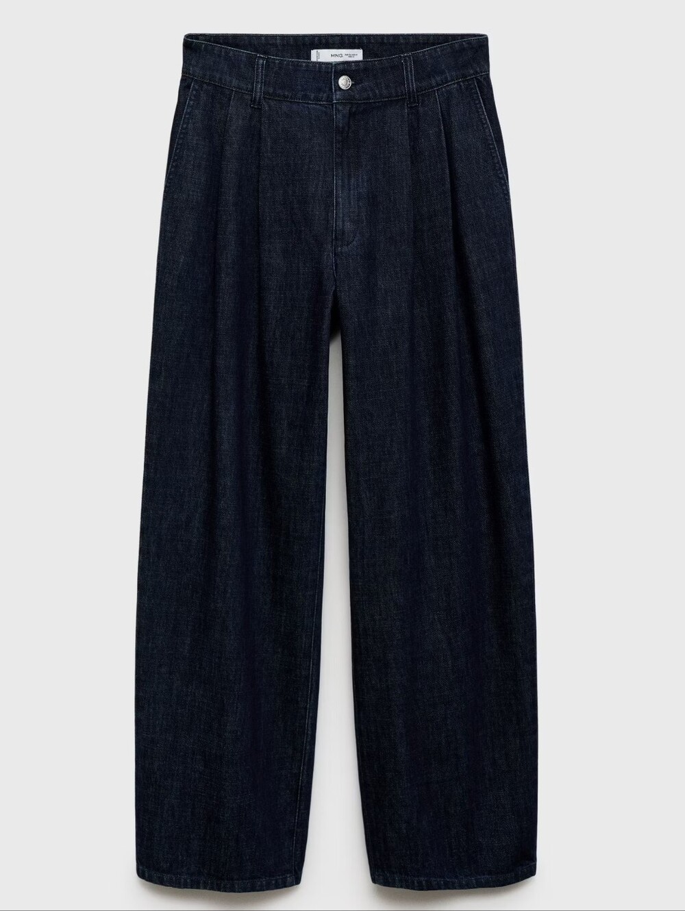 Mango Wide Leg Jeans With Pleats - Blue Rinse, Size 2